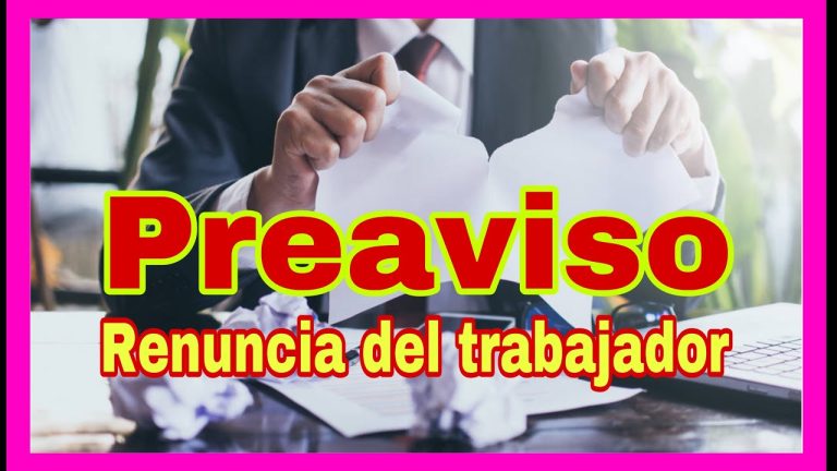 ¿Cuántos días de preaviso son necesarios para renunciar a un trabajo?