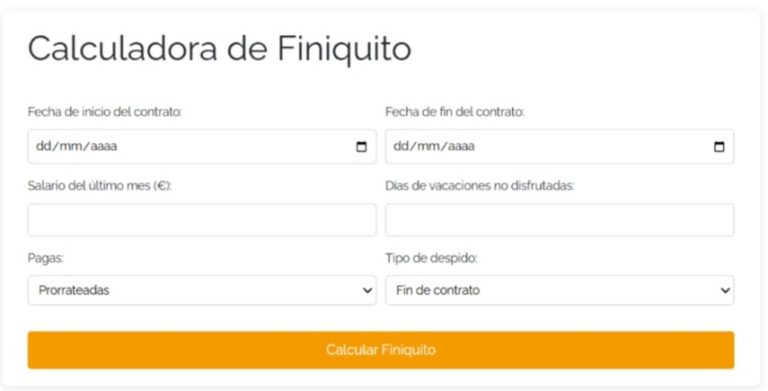 Calcula cuánto te corresponde de finiquito con la calculadora de finiquito online gratis